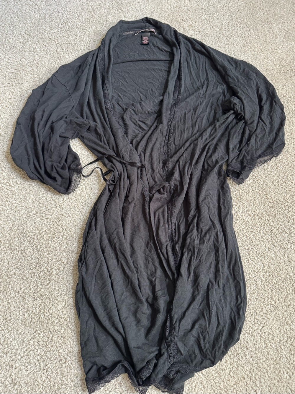 Victoria's Secret Black Lightweight Wrap Robe cardigan